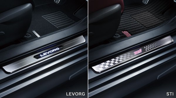 画像1: 【レヴォーグ・ＶＮ】LEDサイドシルプレート （LEVORG/STI）・スバルパーツ・スバル部品 (1)