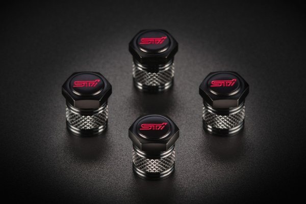 画像1: 【フォレスター・ＳＬ】ＳＴＩバルブキャップセット（ブラック）・スバル純正部品/ＳＴＩパーツ (1)